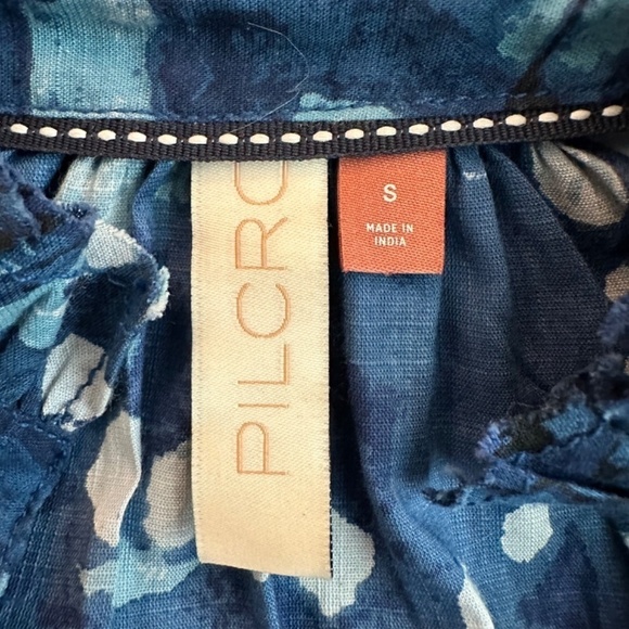 ANTHROPLOGIE PILCRO Womens S The Tavi Ruffled Buttondown Top Shirt Floral Beach - Picture 4 of 16